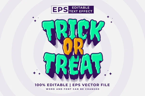 Editable Text Effect Trick Treat Cartoon Template Style Premium Vector — Stockvector