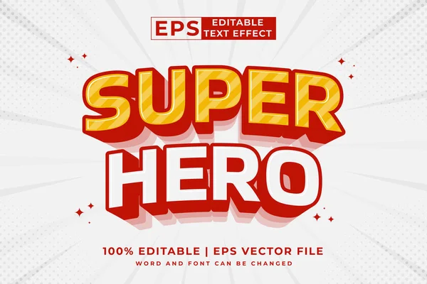 Editable Text Effect Super Hero Cartoon Template Style Premium Vector — ストックベクタ