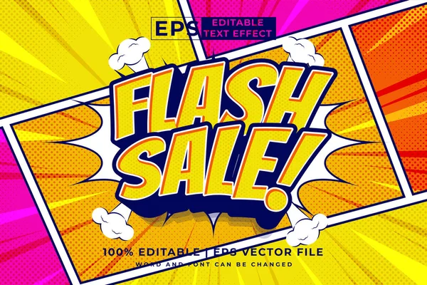 Editable Text Effect Flash Sale Cartoon Comic Style Premium Vector — Vettoriale Stock