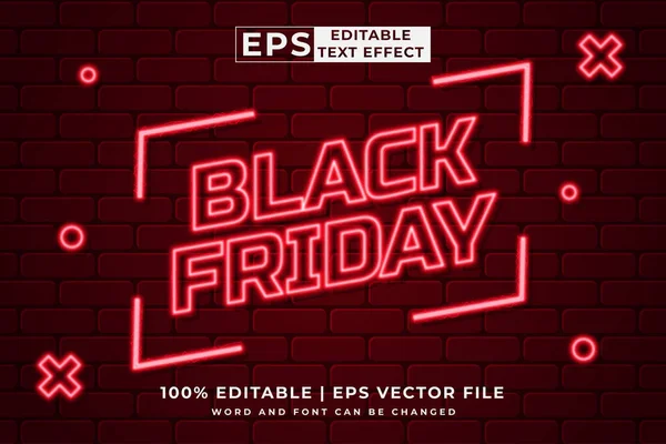 Эффект Табличного Текста Премиум Стиле Black Friday Neon — стоковый вектор