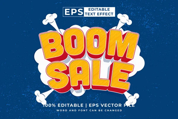 Efeito Texto Editável Boom Venda Sinal Estilo Vintage Vetor Premium — Vetor de Stock