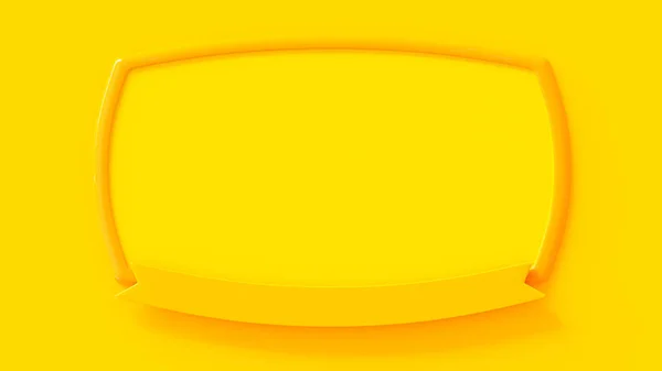Желтая Пустая Рамка Желтом Фоне Render — стоковое фото