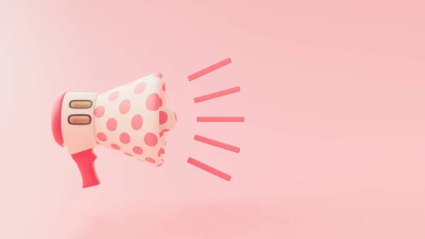 Rózsaszín Pöttyös Hangszóró Csörög Fény Hangszóró Hátuljából Jön Helyet Bannernek — Stock Fotó
