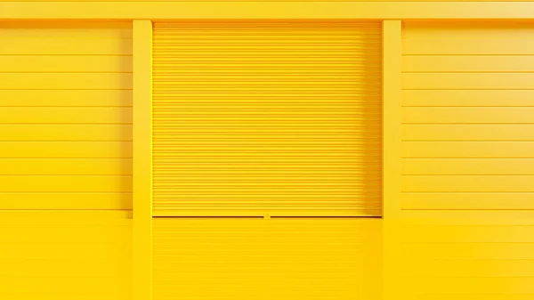 Gele Schuifdeur Voor Achtergrond Minimaal Ideeënconcept Render — Stockfoto