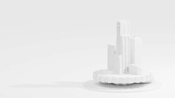 Мінімальна Концепція Побудований Білому Шестерні Білому Тлі Концепція Громадського Драйву — стокове фото
