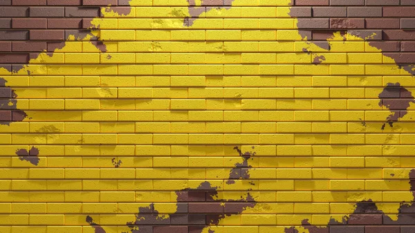レンガの壁の黄色と赤茶色のテクスチャの背景 3Dレンダリング ロイヤリティフリーのストック写真