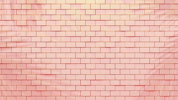 ピンクのレンガの壁と木から影 テクスチャの背景です 3Dレンダリング ストックフォト