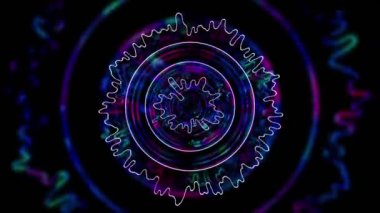 Ses dalgası, neon renkli, kusursuz hareket. Ses dalgası formu. Neon Magenta ve yeşil-mavi ışık efektli 4K döngüsü. Teknoloji elemanları yenilik arka planı, 3 boyutlu oluşturma.