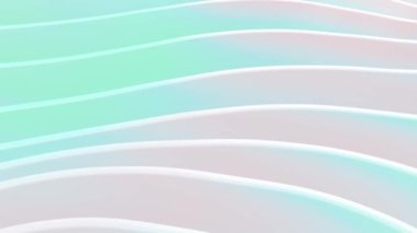 Dalgalı 3 boyutlu canlandırma. Pembe, mavi, yeşil dalgalar döngü oynatma için eğimli arkaplan. Pastel tonlarda tasarlandı. kusursuz döngü canlandırması.