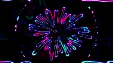 Ses dalgası, neon renkli, kusursuz hareket. Ses dalgası formu. Neon Magenta ve yeşil-mavi ışık efektli 4K döngüsü. Teknoloji elemanları yenilik arka planı, 3 boyutlu oluşturma.