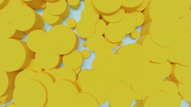 Sobreposição Forma Cilíndrica Amarela Fundo Azul Seguida Desapareceu Gradualmente Animação — Vídeo de Stock