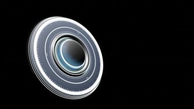 HUD daire arayüzleri. Yüksek teknolojili fütüristik ekran ya da hologram düğmesi. Animasyonsuz döngü. Teknoloji ve yenilik kavramı, 3D Render.