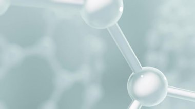 Fullerene karbon molekülü ya da Buckyballs modeli. Moleküler yapı animasyonu. Eğitim, bilim laboratuvarı ve kozmetik endüstrisinde kullanılabilir. 3B Hazırlama.