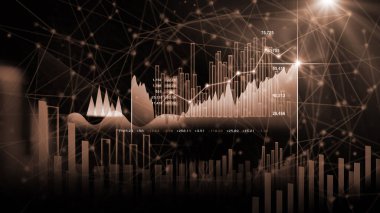 Finansal yatırım konsepti için uygun borsa veya önx ticaret grafiği ve şamdan grafiği. Ekonomik trendler iş fikri ve tüm sanat tasarımı için arka plan. Soyut finans arkaplanı.