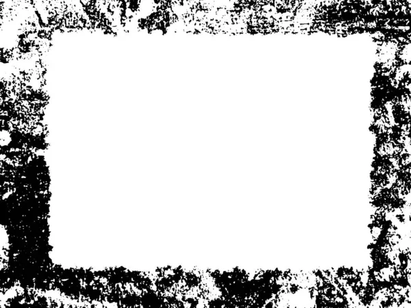 Marco Grunge Frontera Grunge Blanco Negro Textura Superposición Angustia Polvo — Vector de stock