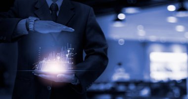 Finansal yatırım konsepti için uygun borsa veya önx ticaret grafiği ve şamdan grafiği. Ekonomik trendler iş fikri ve tüm sanat tasarımı için arka plan. Soyut finans arkaplanı.