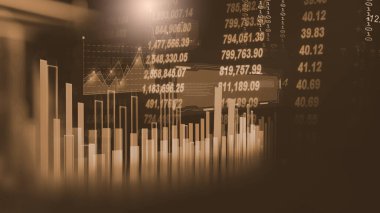 Finansal yatırım konsepti için uygun borsa veya önx ticaret grafiği ve şamdan grafiği. Ekonomik trendler iş fikri ve tüm sanat tasarımı için arka plan. Soyut finans arkaplanı.