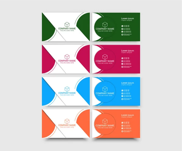 Corporate Business Card Design Vector Simple Style Branding Stationary — Stockvektor