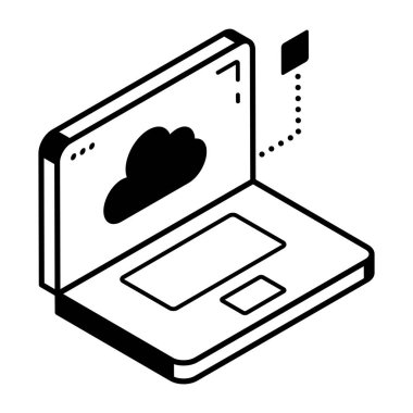 Bulut hesaplama teknolojisi ikon vektör çizimi tasarımı