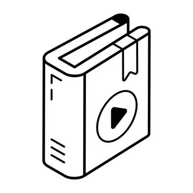 Bir video öğrenme izometrik çizgi simgesi indirmesiName