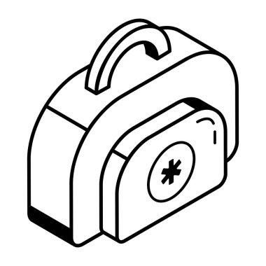 Tıbbi çantanın doğrusal simgesini kullanmak kolay