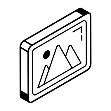 Bir dağ simgesinin vektör çizimi