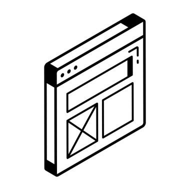 Web sitesi simgesi. Siyah ve mavi tasarımın basit bir gösterimi.