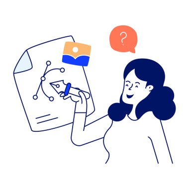 grafik çizen genç kadınlar, vektör illüstrasyon tasarımı