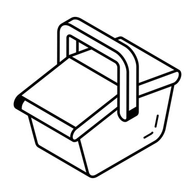 Yiyecek sepetinin doğrusal simgesini kontrol et