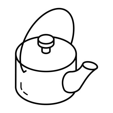 Çaydanlık ikonu. Web için çaydanlık vektör simgelerinin özet çizimi