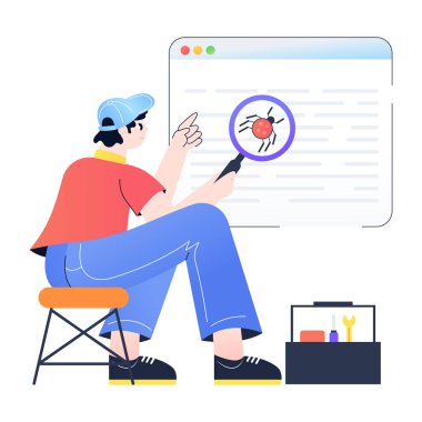 Adam bulma çantası, vektör illüstrasyonu basit tasarım