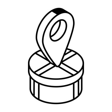 vektör haritası simgesi, özet konsepti, beyaz arkaplanda izole edilmiş doğrusal biçim, en az el çizimi illüstrasyon