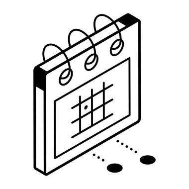 Spor programı simgesi kavramını gösteren takvimdeki halter