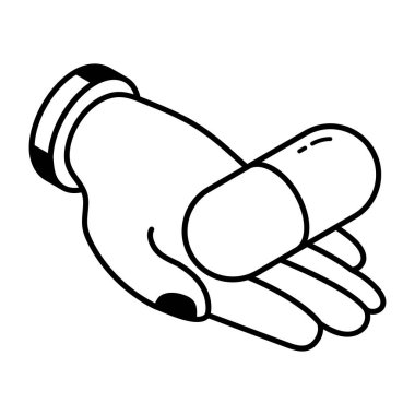 Kapsülün kişiselleştirilebilir izometrik dış hat simgesi