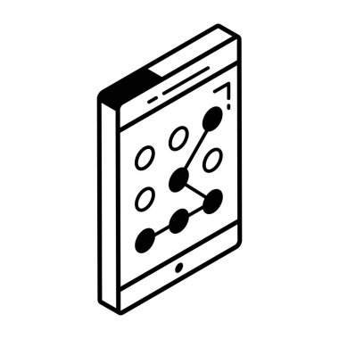 Parolanın modayı izometrik satır simgesi