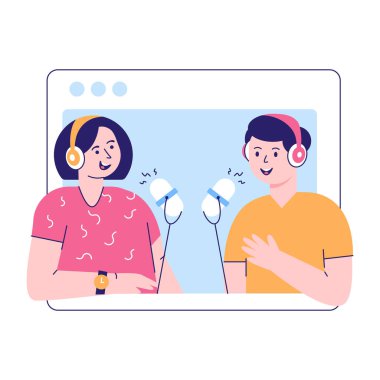 Çevrimiçi podcast 'in ölçeklenebilir düz çizimi