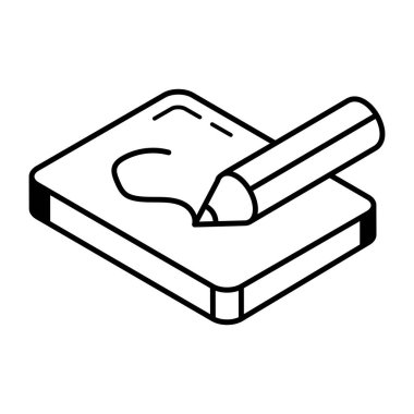 Çizim çizimi tasarımının bir simgesi