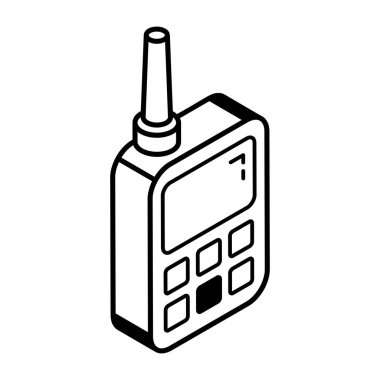 walkie talkie simgesi, vektör illüstrasyonu basit tasarım