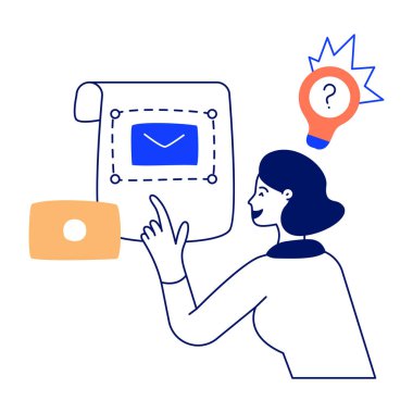 İş kadını ico vektör illüstrasyonu