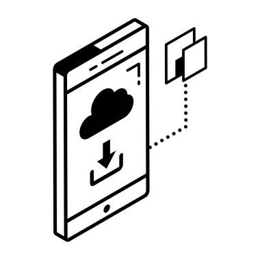 Bulut hesaplama teknolojisi ikon vektör çizimi tasarımı