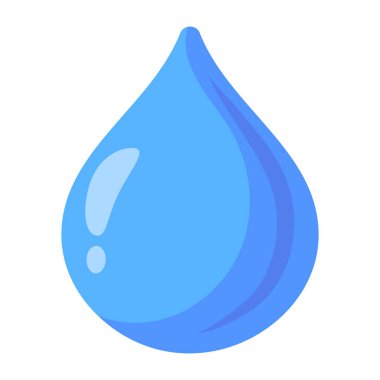 Su damlası ikonu. Mavi sıvı vektör çiziminin izometriği