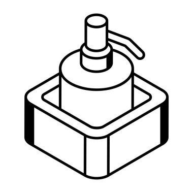 Sabun dağıtıcı ana hatları simgesi premium kullanıma hazır