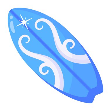 Sörf tahtası simgesi. Web için sörf vektör simgelerinin izometrik çizimi