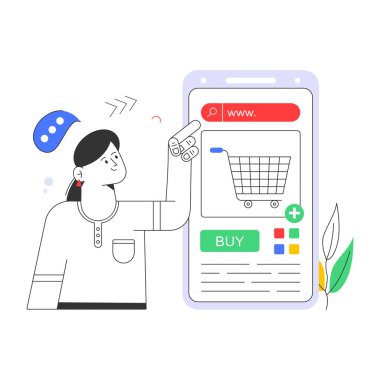 İnternet alışveriş konsepti. vektör illüstrasyonu