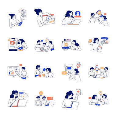 Şık vektör çizimleri, iş insanları konsepti