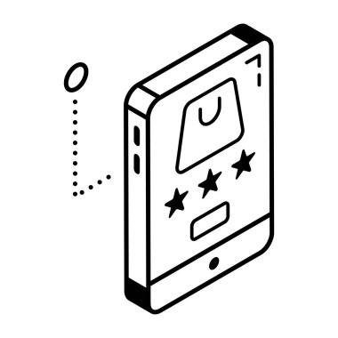 e-alışveriş uygulaması web simgesi vektör illüstrasyonlu akıllı telefon