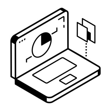 Pasta grafiği izometrik tasarımının bir simgesi