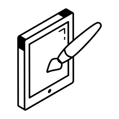 Bir vektör tasarım çizgisi izometrik simge indirmesi