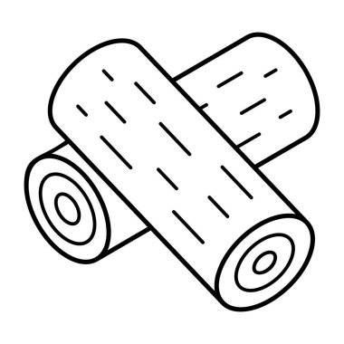 Çizgi film eski ahşap günlüklerin vektör çizimi