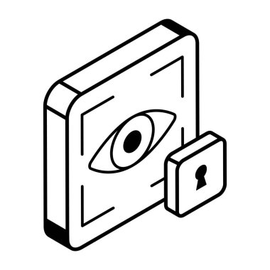 Güvenlik sistemi simgesi vektör illüstrasyonu